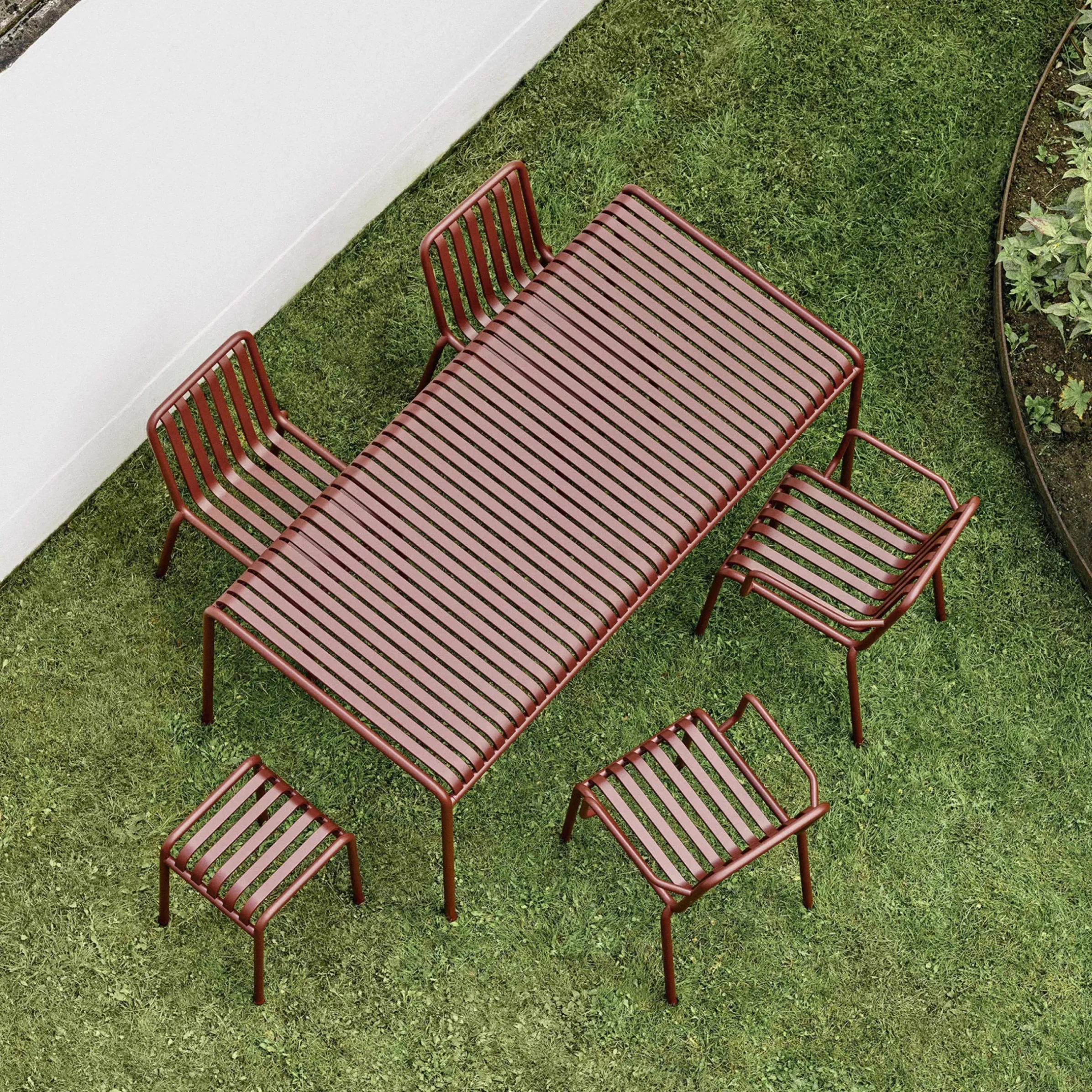 Table Rectangulaire Palissade Metal Rouge / 170 X 90 Cm - R & E Bouroullec - Hay