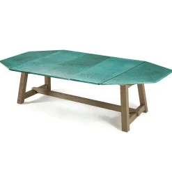 Table Rectangulaire Rafael Octogonal Pierre Vert / 264 X 154 Cm - Pierre De Lave & Teck Decape - 10 Personnes - Ethimo