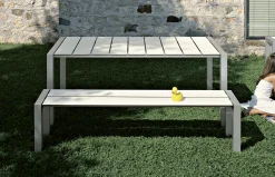 Table Rectangulaire Sushi Outdoor Metal Plastique Bois / Lattes Fenix - L 180 Cm - Kristalia