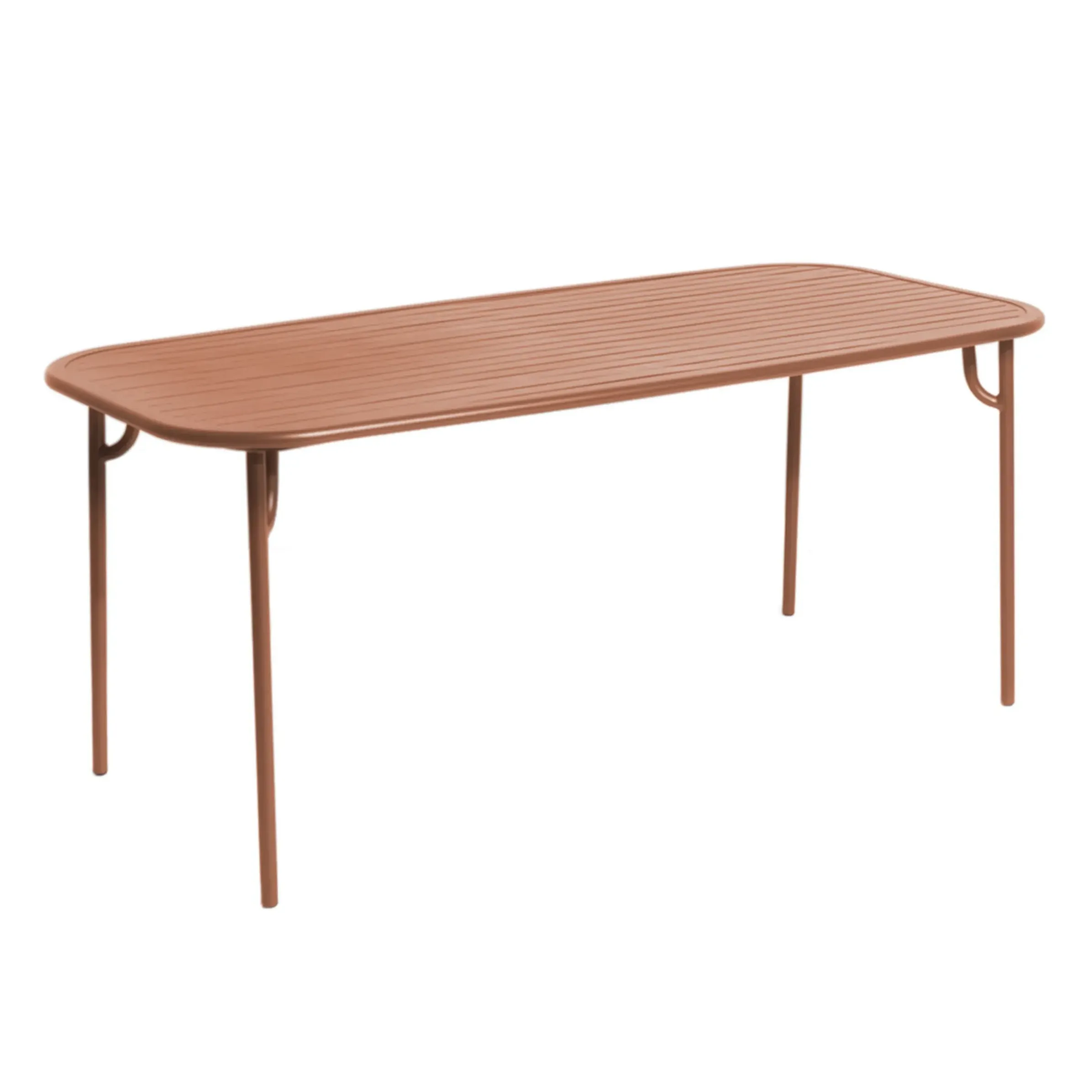Table Rectangulaire Week-End Medium Metal Marron / 180 X 85 Cm - Aluminium / 6 Personnes - Petite Friture