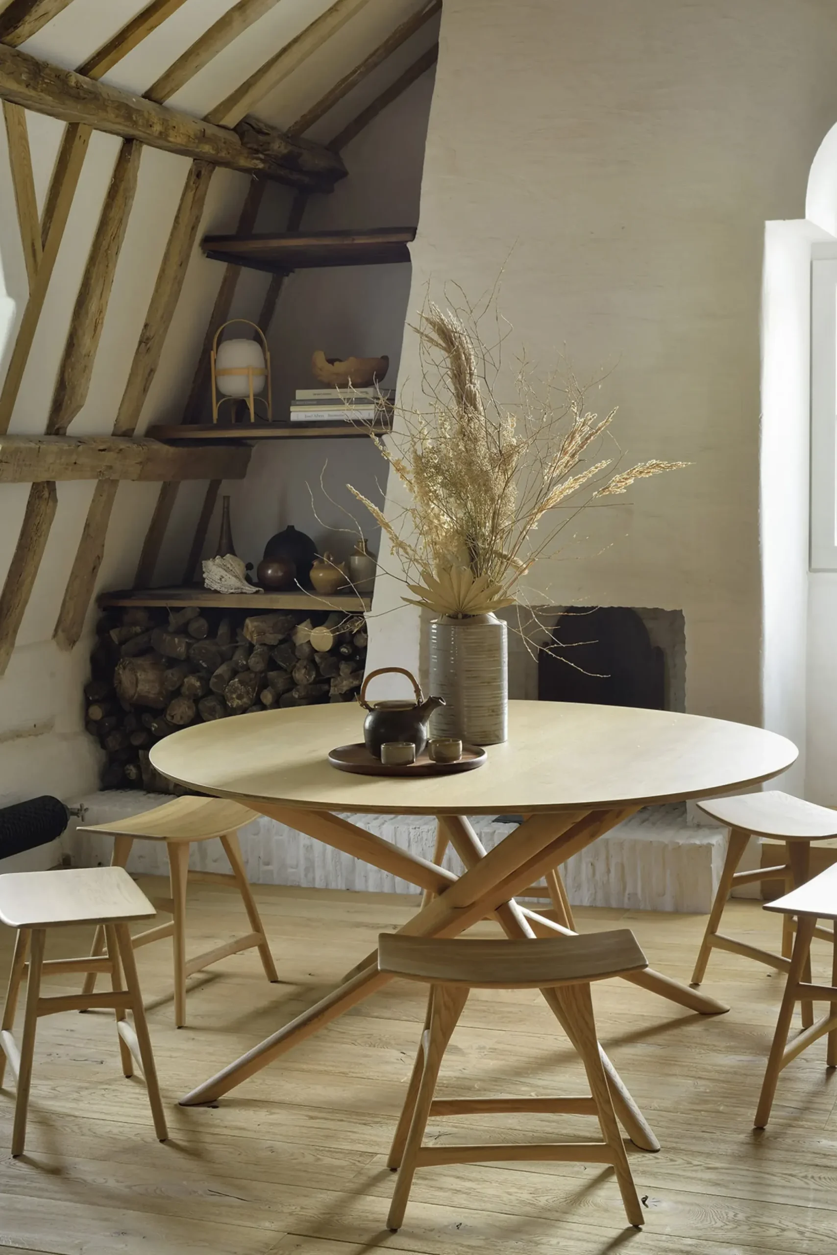 Table Ronde Mikado Bois Naturel / Massif - O 150 Cm - Ethnicraft