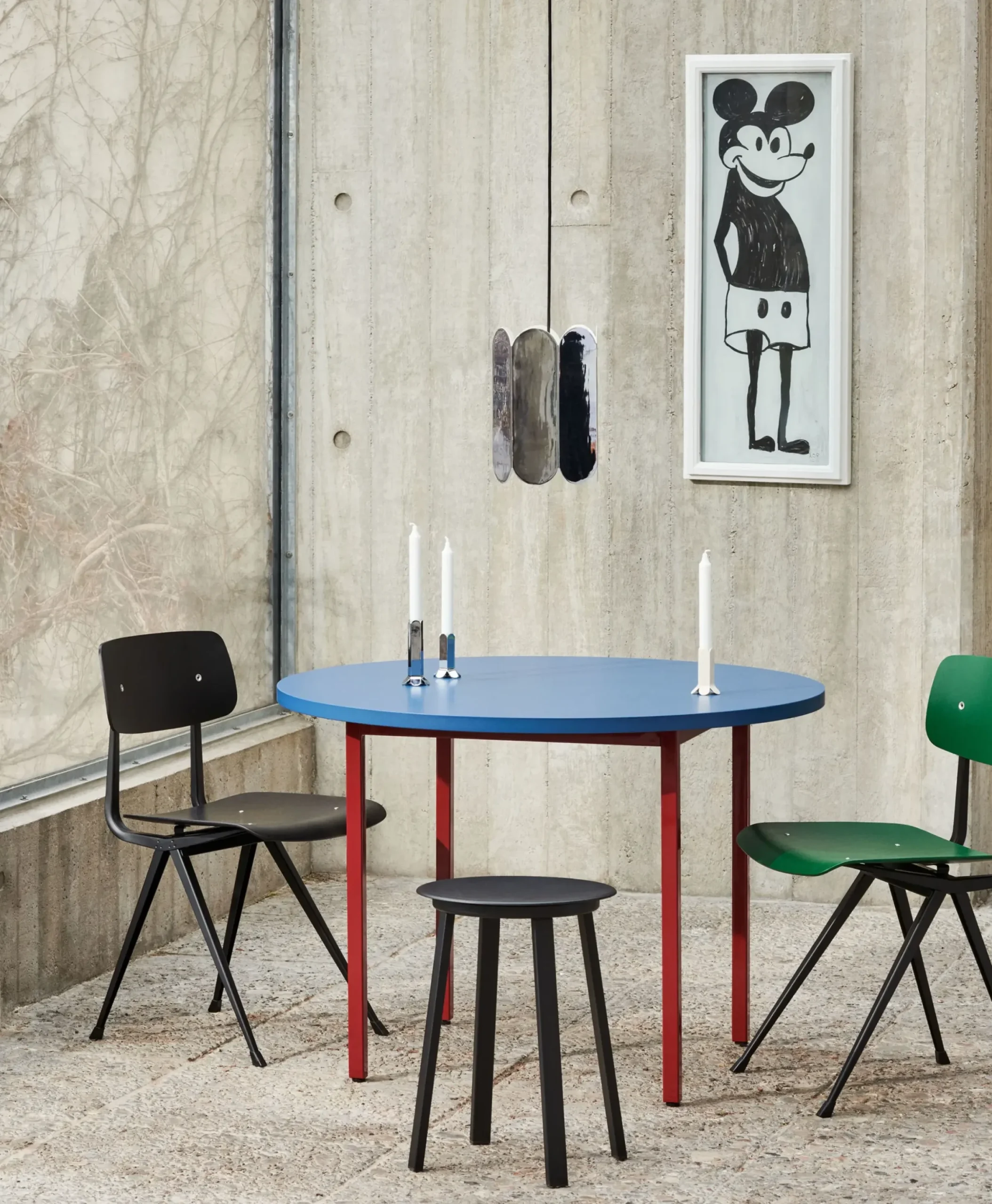 Table Ronde Two-Colour Bois Bleu / O 120 Cm - Mdf Valchromat® - Hay
