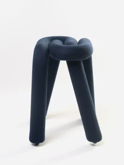 Tabouret Bold Tissu Bleu Rembourre / Tissu - Moustache