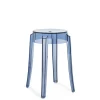 Tabouret Empilable Charles Ghost Plastique Bleu / H 46 Cm - Polycarbonate - Kartell