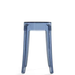 Tabouret Empilable Charles Ghost Plastique Bleu / H 46 Cm - Polycarbonate - Kartell
