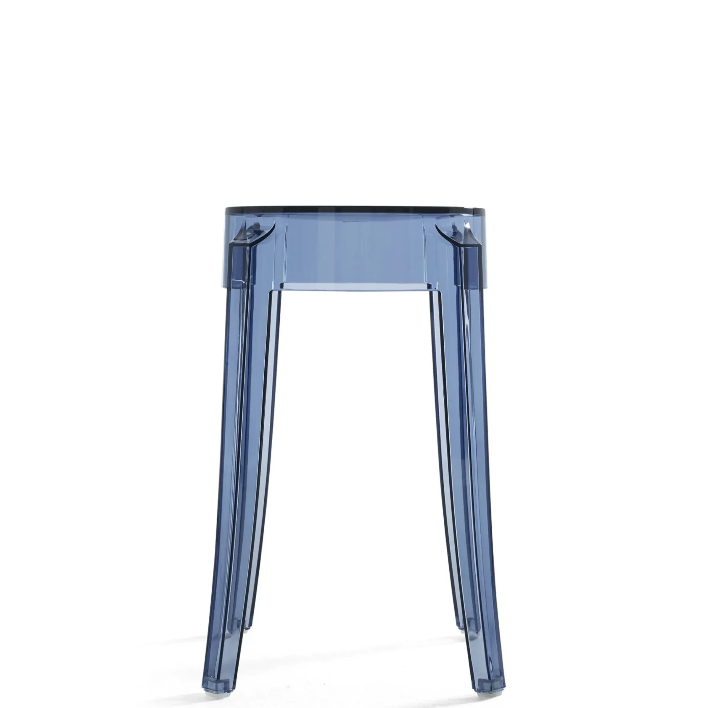 Tabouret Empilable Charles Ghost Plastique Bleu / H 46 Cm - Polycarbonate - Kartell