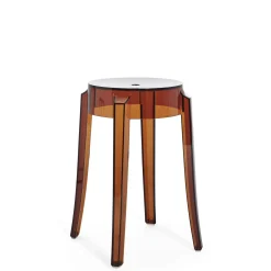 Tabouret Empilable Charles Ghost Plastique Orange Marron / H 46 Cm - Polycarbonate - Kartell