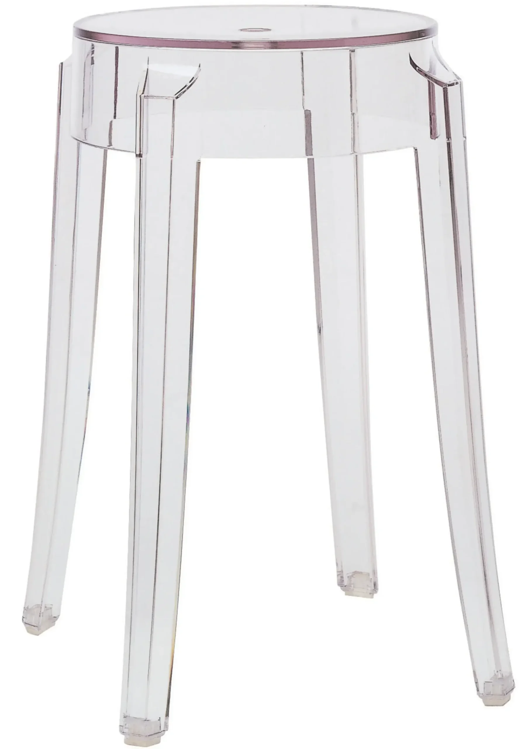 Tabouret Empilable Charles Ghost Plastique Transparent H 46 Cm / Plastique - Kartell