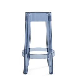 Tabouret Haut Empilable Charles Ghost Plastique Bleu / H 65 Cm - Kartell