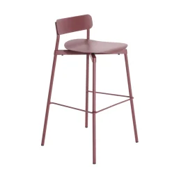 Tabouret Haut Empilable Fromme Metal Rouge / H 75 Cm - Aluminium - Petite Friture