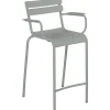 Tabouret Haut Luxembourg Metal Gris / Aluminium - H 78 Cm - Fermob