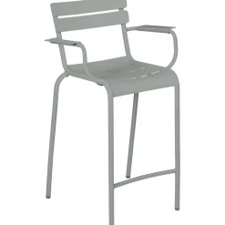 Tabouret Haut Luxembourg Metal Gris / Aluminium - H 78 Cm - Fermob