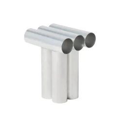 Tabouret Septem Gris Argent Metal / Tubes Aluminium - Axel Chay