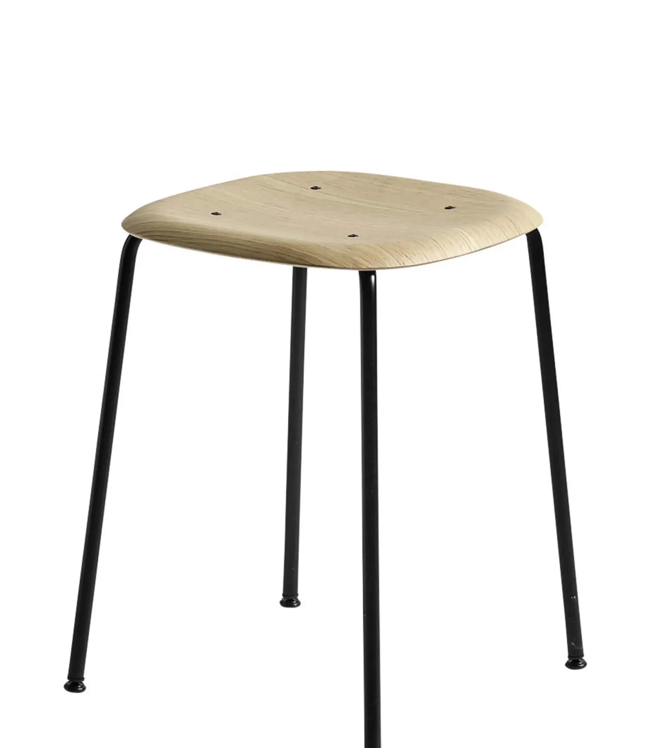 Tabouret Soft Edge 70 Metal Noir Bois Naturel / H 47 Cm - Bois - Hay