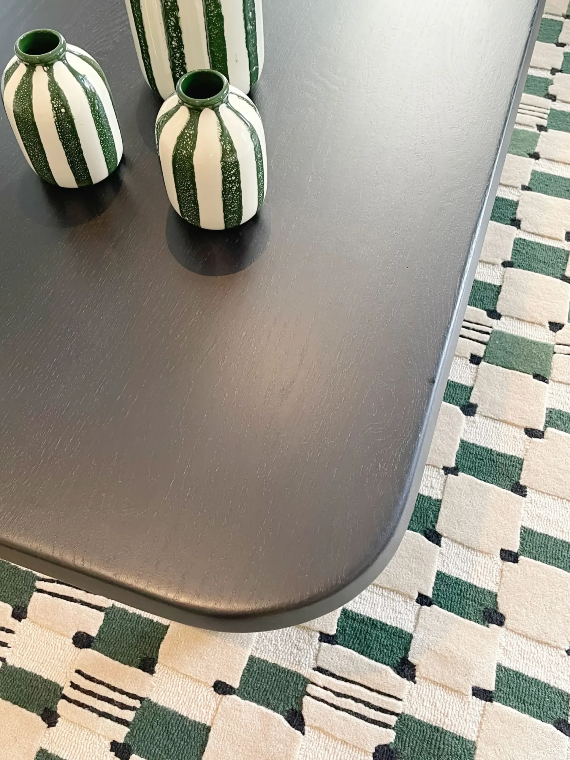 Tapis Damier Vert / 200 X 300 Cm - Tufte Main - Maison Sarah Lavoine