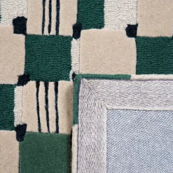 Tapis Damier Vert / 200 X 300 Cm - Tufte Main - Maison Sarah Lavoine
