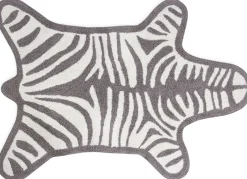 Tapis De Bain Zebra  Blanc Gris / Reversible - 112 X 79 Cm - Jonathan Adler