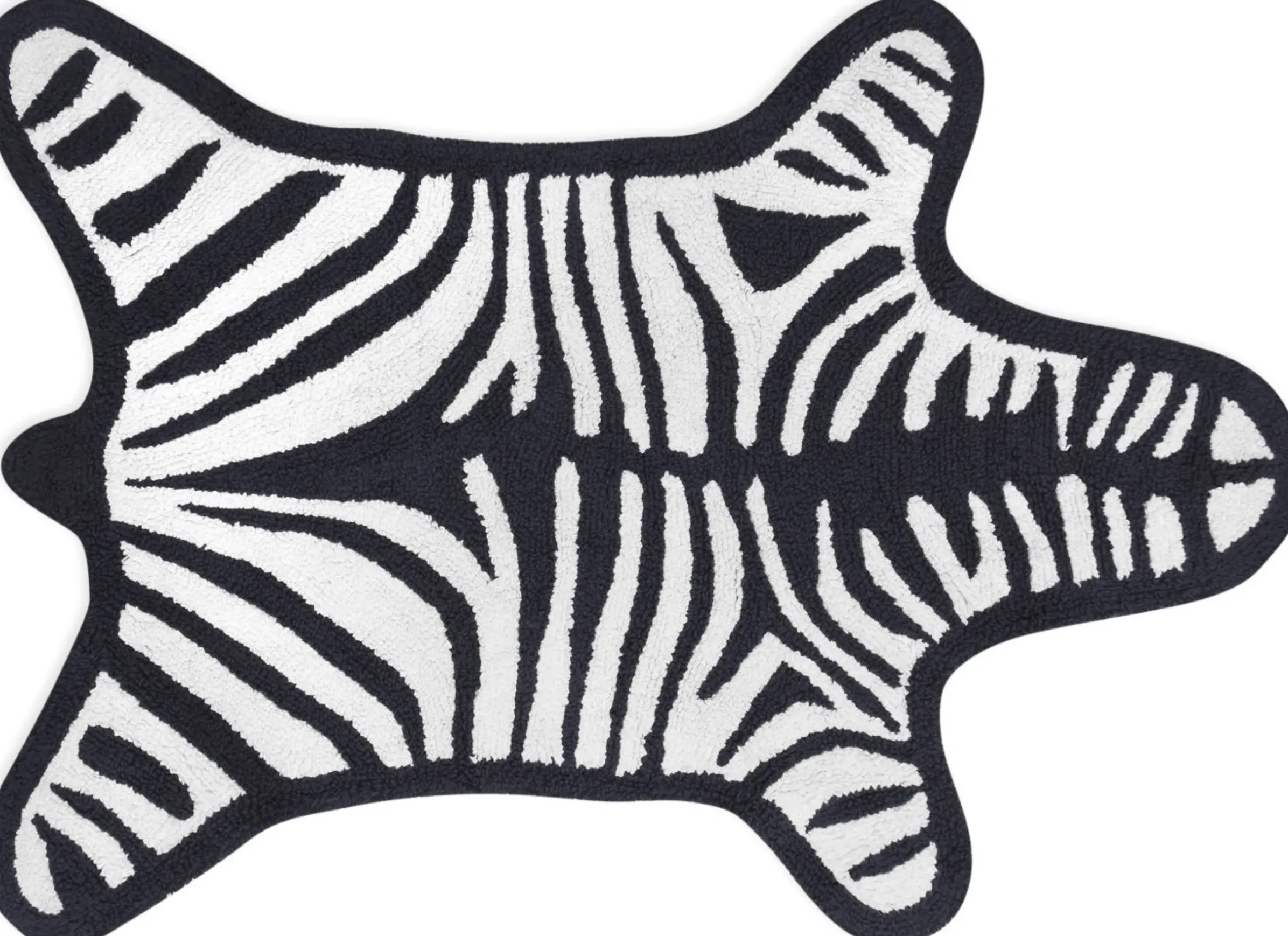 Tapis De Bain Zebra Blanc Noir / Reversible - 112 X 79 Cm - Jonathan Adler