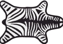 Tapis De Bain Zebra  Blanc Noir / Reversible - 112 X 79 Cm - Jonathan Adler