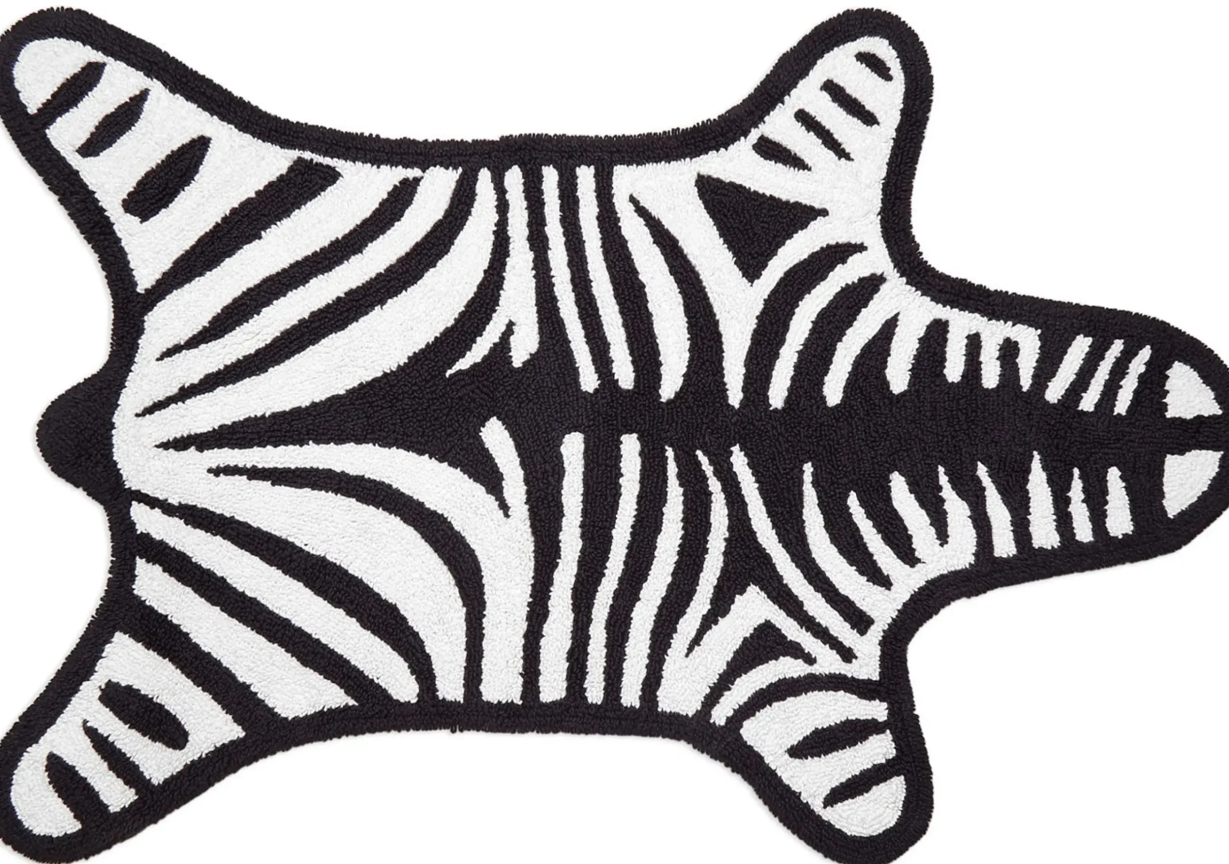 Tapis De Bain Zebra Blanc Noir / Reversible - 112 X 79 Cm - Jonathan Adler