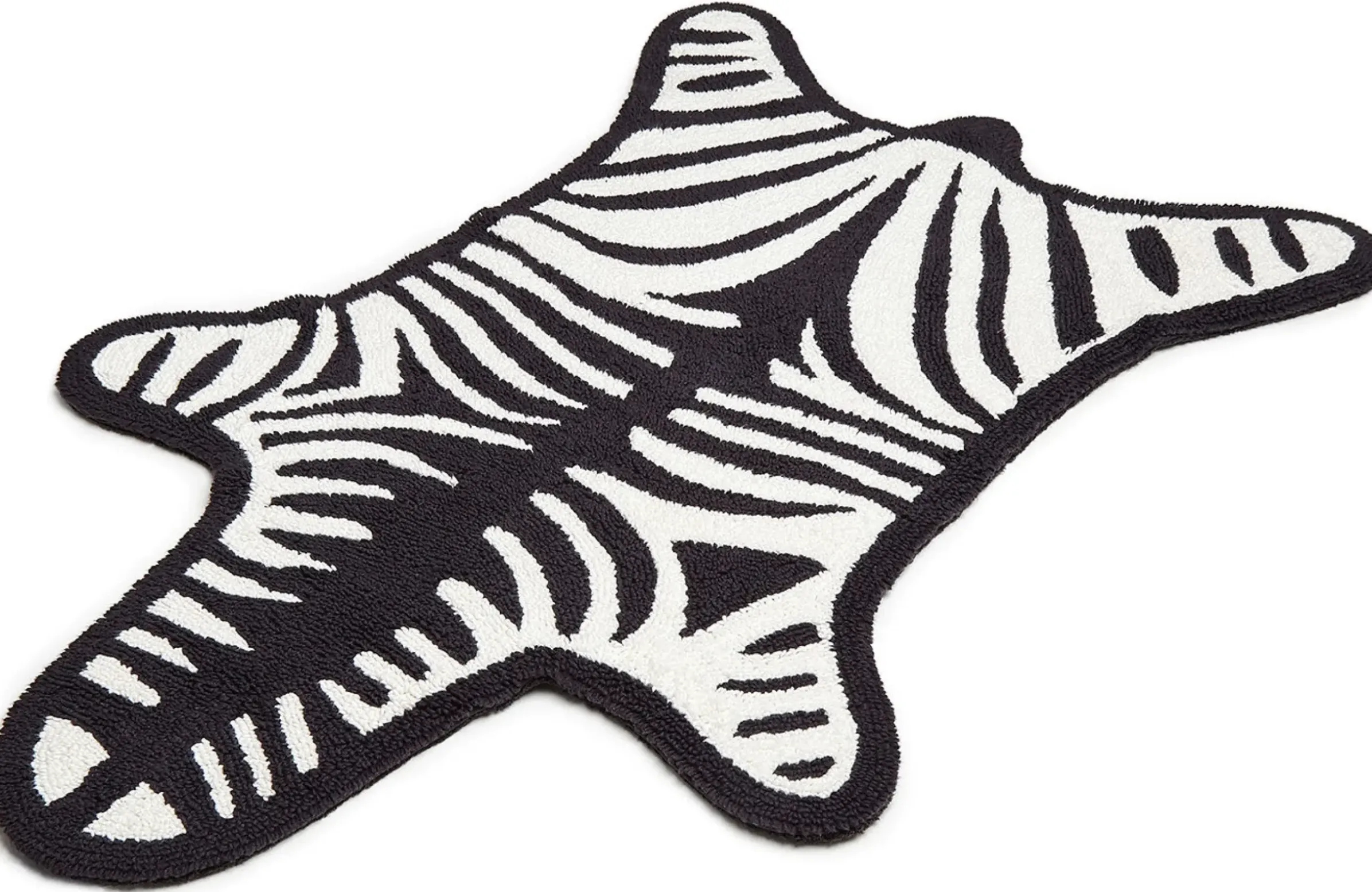Tapis De Bain Zebra Blanc Noir / Reversible - 112 X 79 Cm - Jonathan Adler