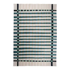 Tapis D'extérieur Vichy Plastique Bleu / 200 X 300 Cm - Fibre Plastique Recyclee - Maison Sarah Lavoine
