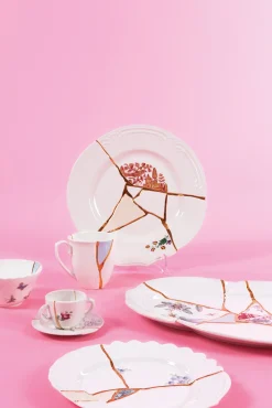Tasse A Cafe Kintsugi Ceramique Blanc / Set Tasse A Cafe Avec Soucoupe - Seletti