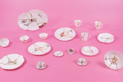 Tasse A Cafe Kintsugi Ceramique Blanc / Set Tasse A Cafe Avec Soucoupe - Seletti
