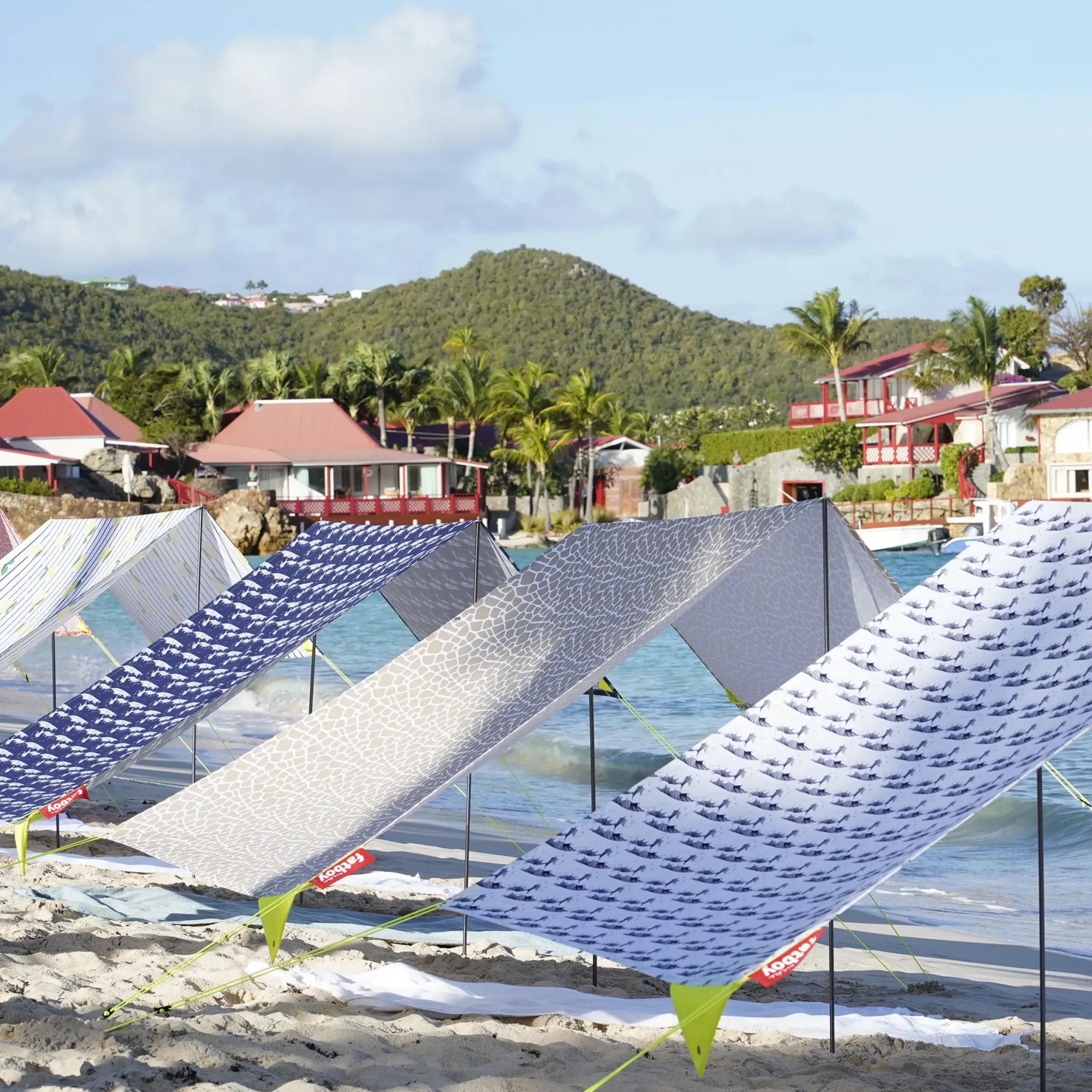 Tente De Plage Miasun Tissu Bleu / Pliable & Nomade - 150 X 220 Cm - Fatboy
