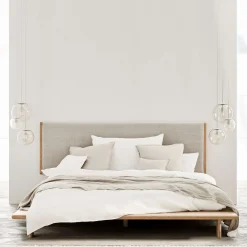 Tete De Lit Haven Tissu Beige Bois Naturel / L 166 X H 66 Cm - Bolia