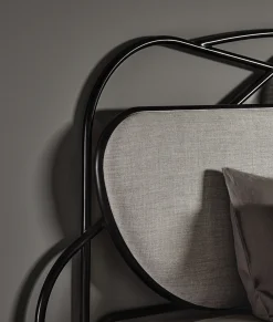Tete De Lit Yvette Fibre Vegetale Bois Gris Noir Beige / L 200 X  H 121 Cm - Rembourree - Wiener Gtv Design