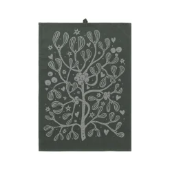 Torchon Mistletoe Tissu Vert / Coton Organique - 50 X 70 Cm - Ferm Living