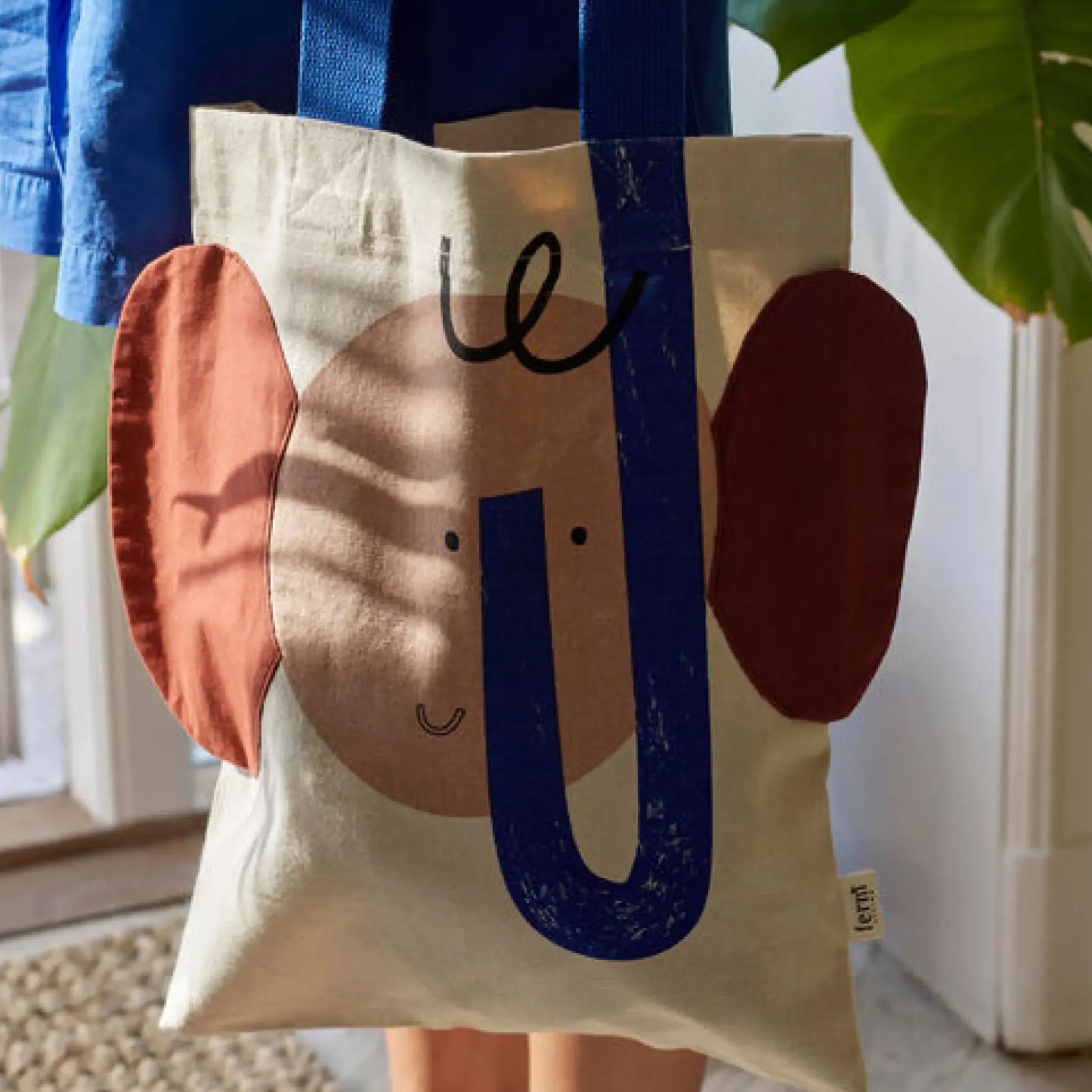 Tote Bag Elephant Tissu/ Coton Organique - L 28 X H 34 Cm - Ferm Living