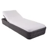Transat Inclinable Agora Plastique Blanc Marron Resine Tressee Marron & Tissu  / Rembourre - Unopiu