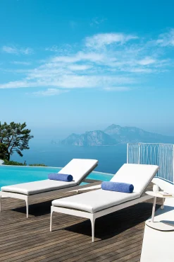 Transat Inclinable A Roulettes Infinity Resine Tressee Blanc  / Sans Matelas - Ethimo
