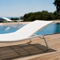 Transat Inclinable Empilable Alize Metalmetal & Tissu/ Larg. 80 Cm - 5 Positions - Fermob