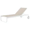 Transat Inclinable Empilable Lettino Metal Tissu Beige / Empilable - Cinna