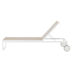 Transat Inclinable Empilable Lettino Metal Tissu Beige / Empilable - Cinna