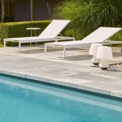 Transat Inclinable Empilable Lettino Metal Tissu / Empilable - Cinna
