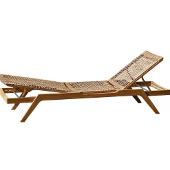 Transat Inclinable Synthesis Bois Naturel Bois & Corde Beige - Unopiu