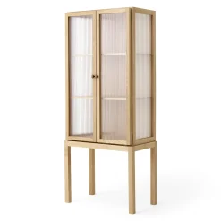 Vaisselier Curiosity Verre Bois Naturel / L 70,5 X H 168 Cm - Verre Cannele - Menu
