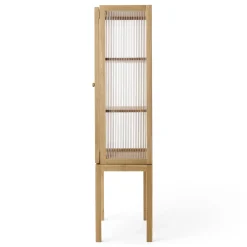 Vaisselier Curiosity Verre Bois Naturel / L 70,5 X H 168 Cm - Verre Cannele - Menu