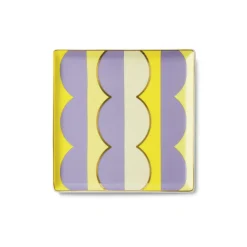 Vide-Poche Riviera Wave Ceramique Multicolore Violet / Coupelle - Porcelaine / 15,5 X 15,5 Cm - Octaevo