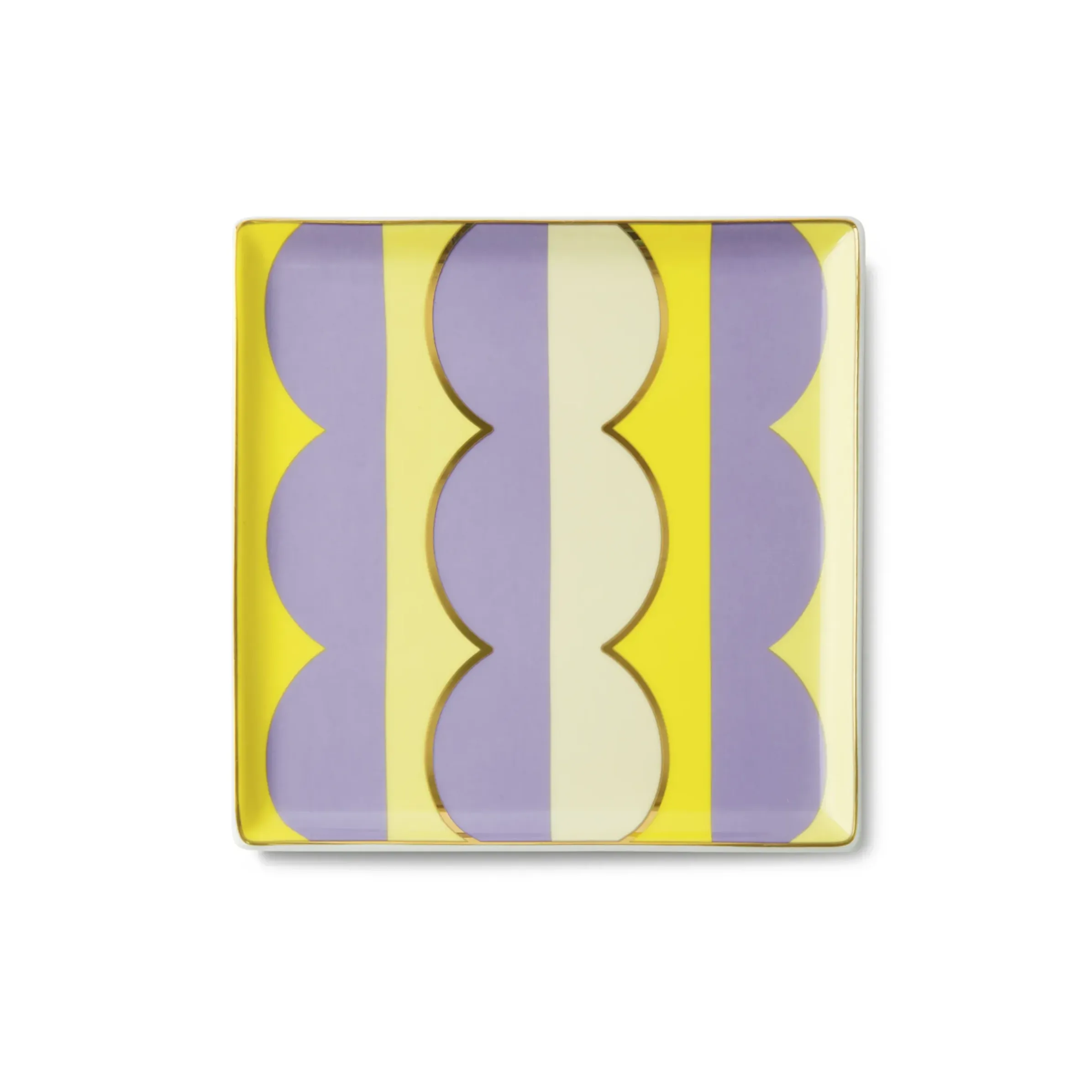 Vide-Poche Riviera Wave Ceramique Multicolore Violet / Coupelle - Porcelaine / 15,5 X 15,5 Cm - Octaevo